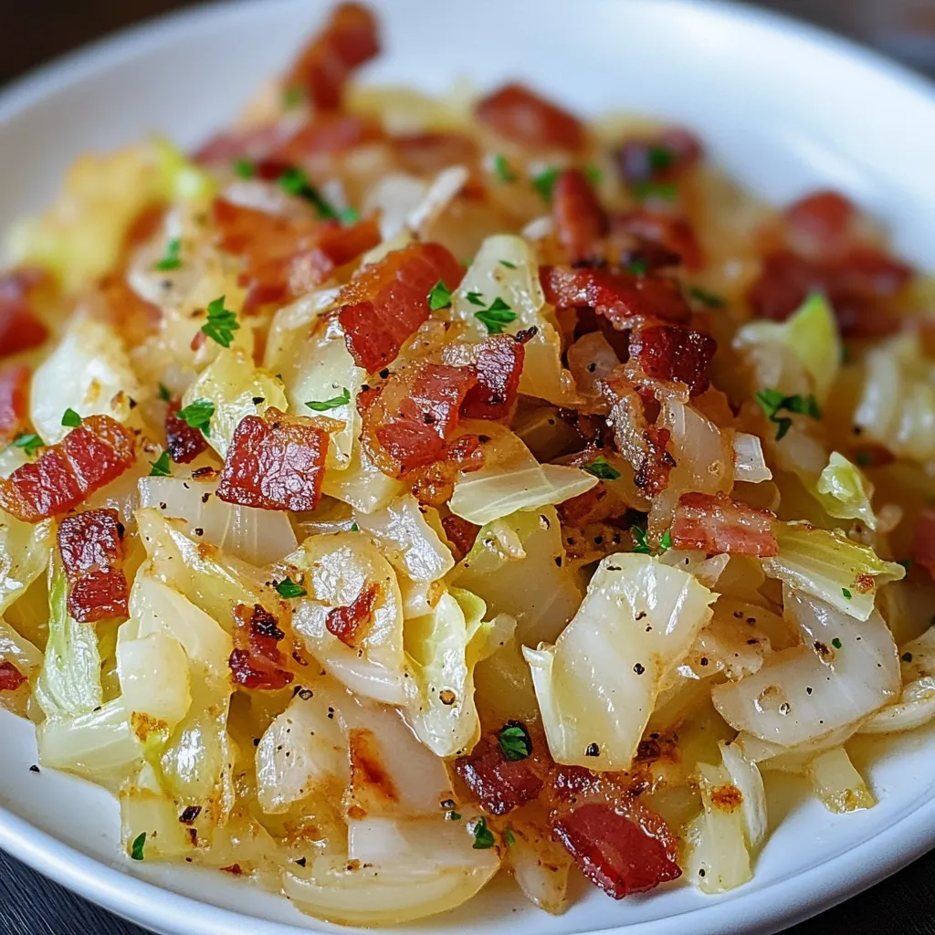 Fried Cabbage with Onions and Bacon