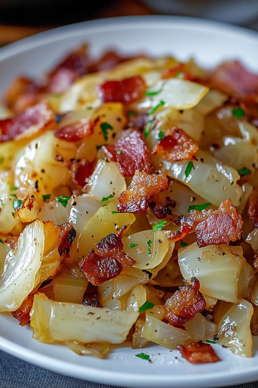 Fried Cabbage with Onions and Bacon