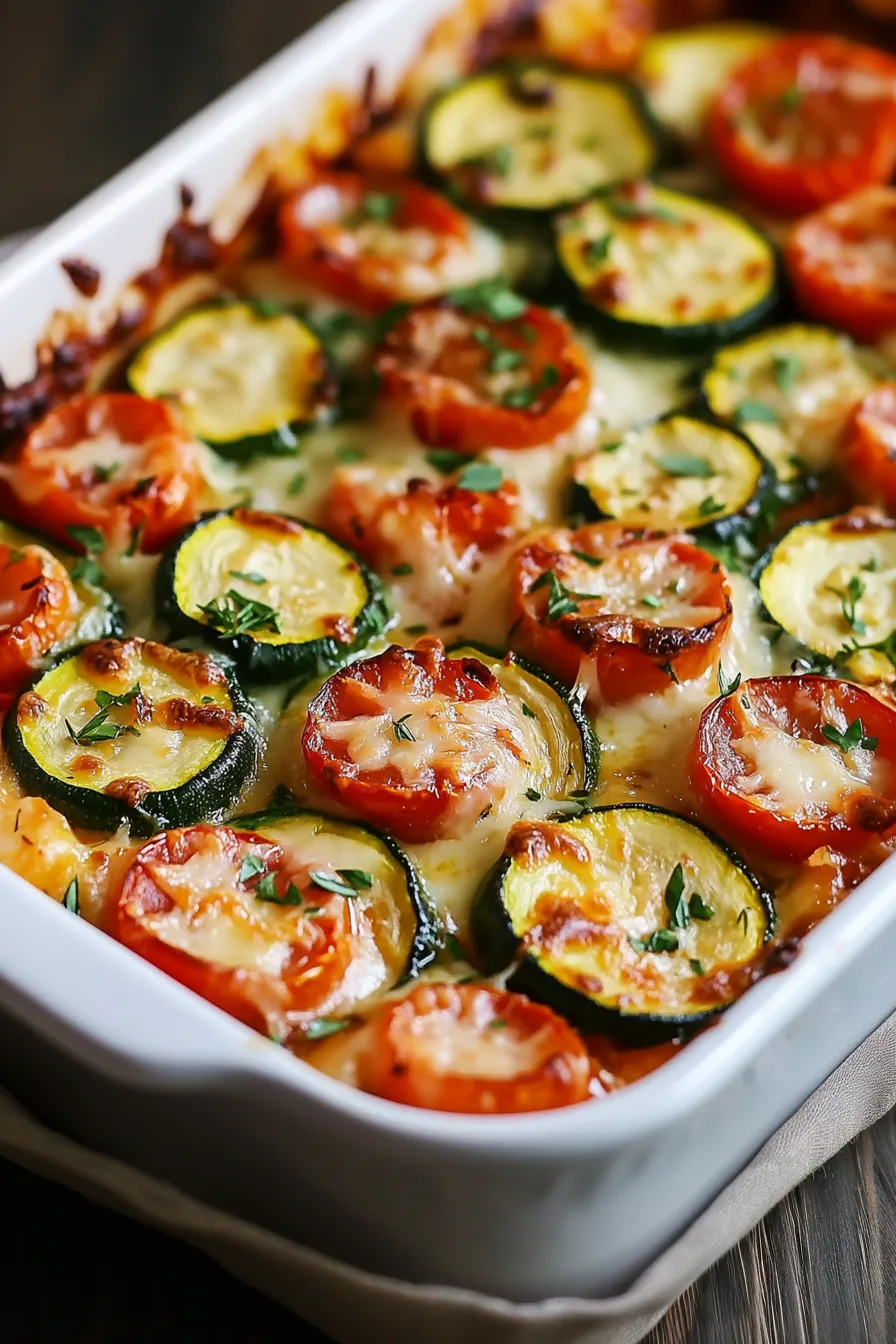 Mediterranean Chicken Zucchini Bake