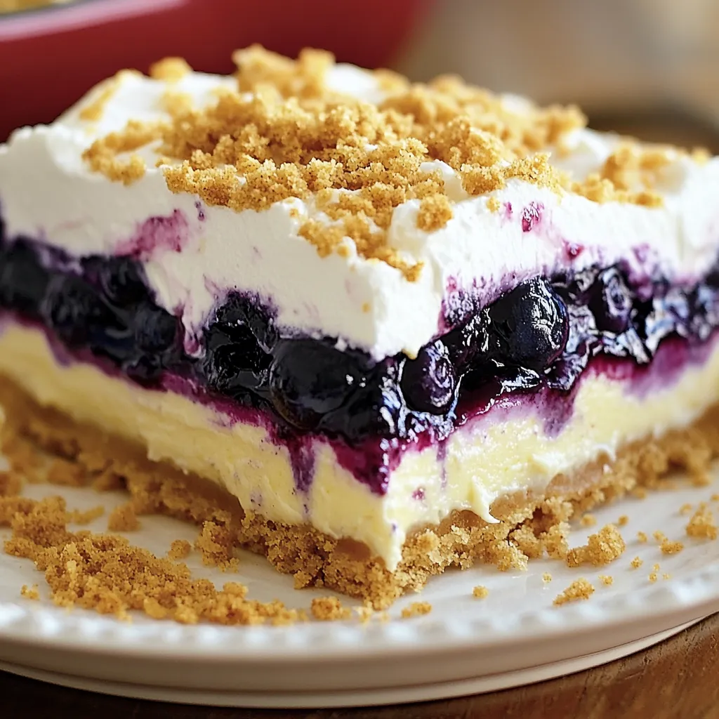 No Bake Lemon Blueberry Dessert
