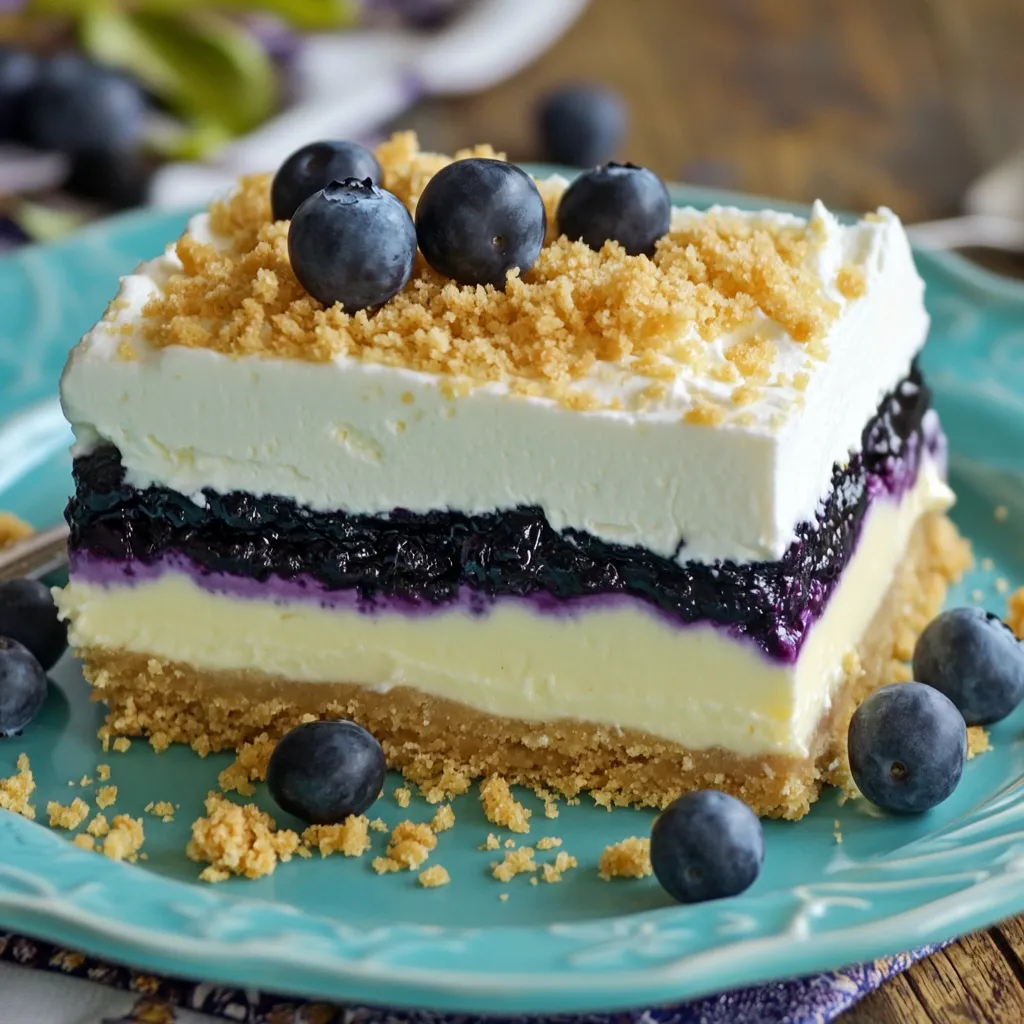 No Bake Lemon Blueberry Dessert