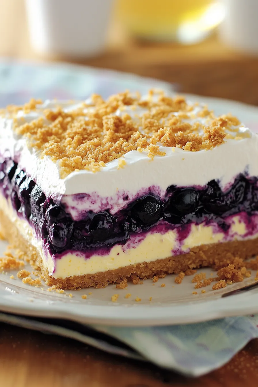 No Bake Lemon Blueberry Dessert