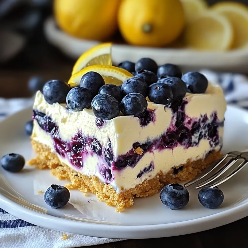 No-Bake Lemon dazzling Blueberry cream Cake