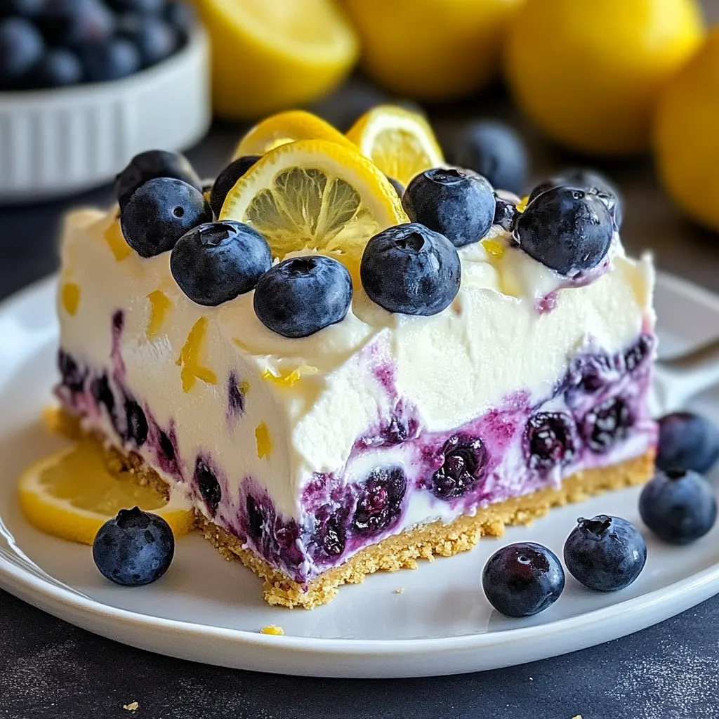 No-Bake Lemon dazzling Blueberry cream Cake