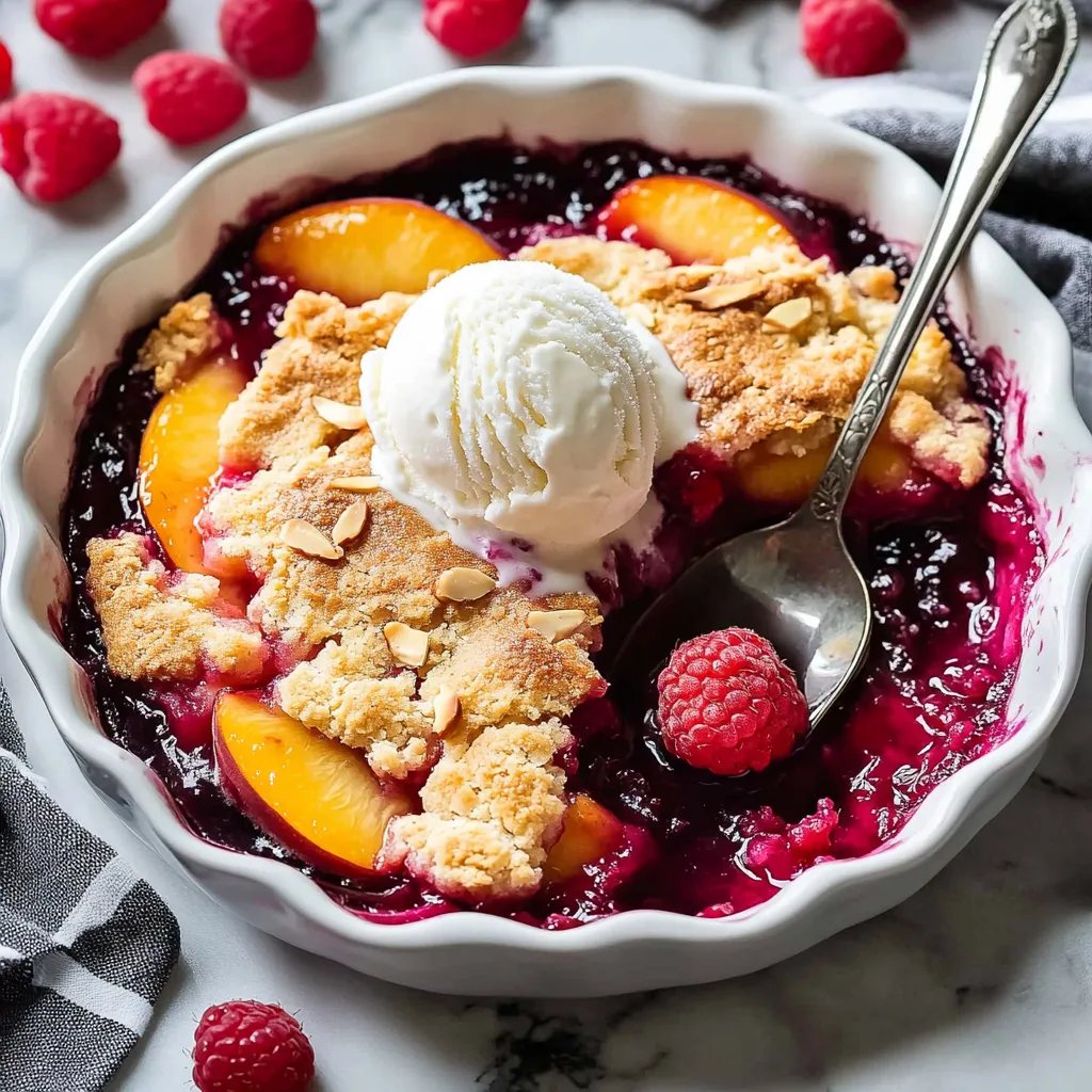 Easy Peach and Raspberry Cobbler