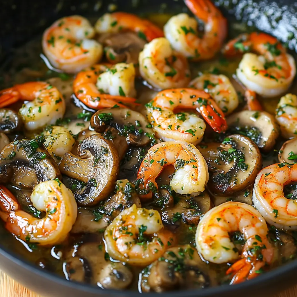 Pesto Shrimp with Mushrooms