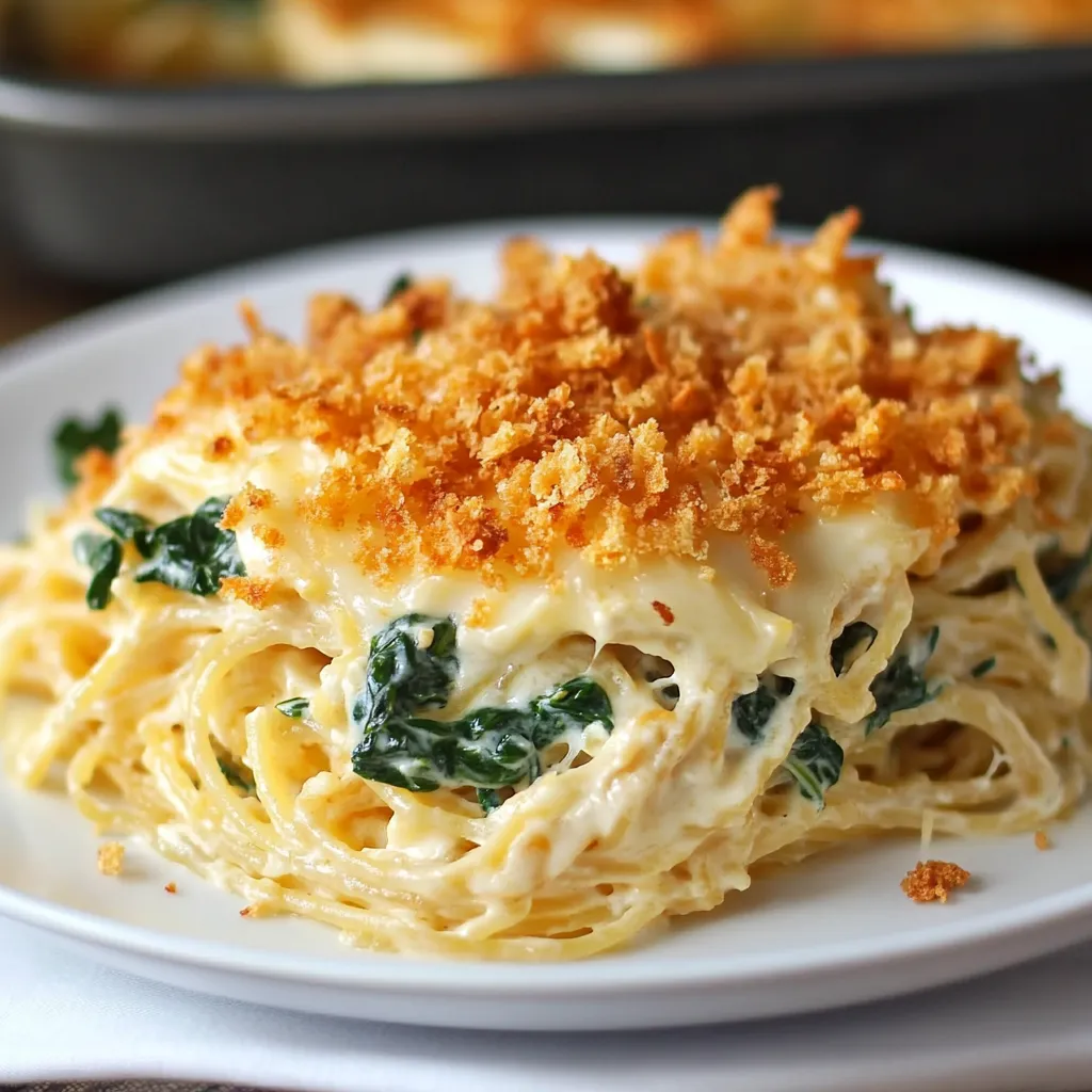 spaghetti loaded with spinach