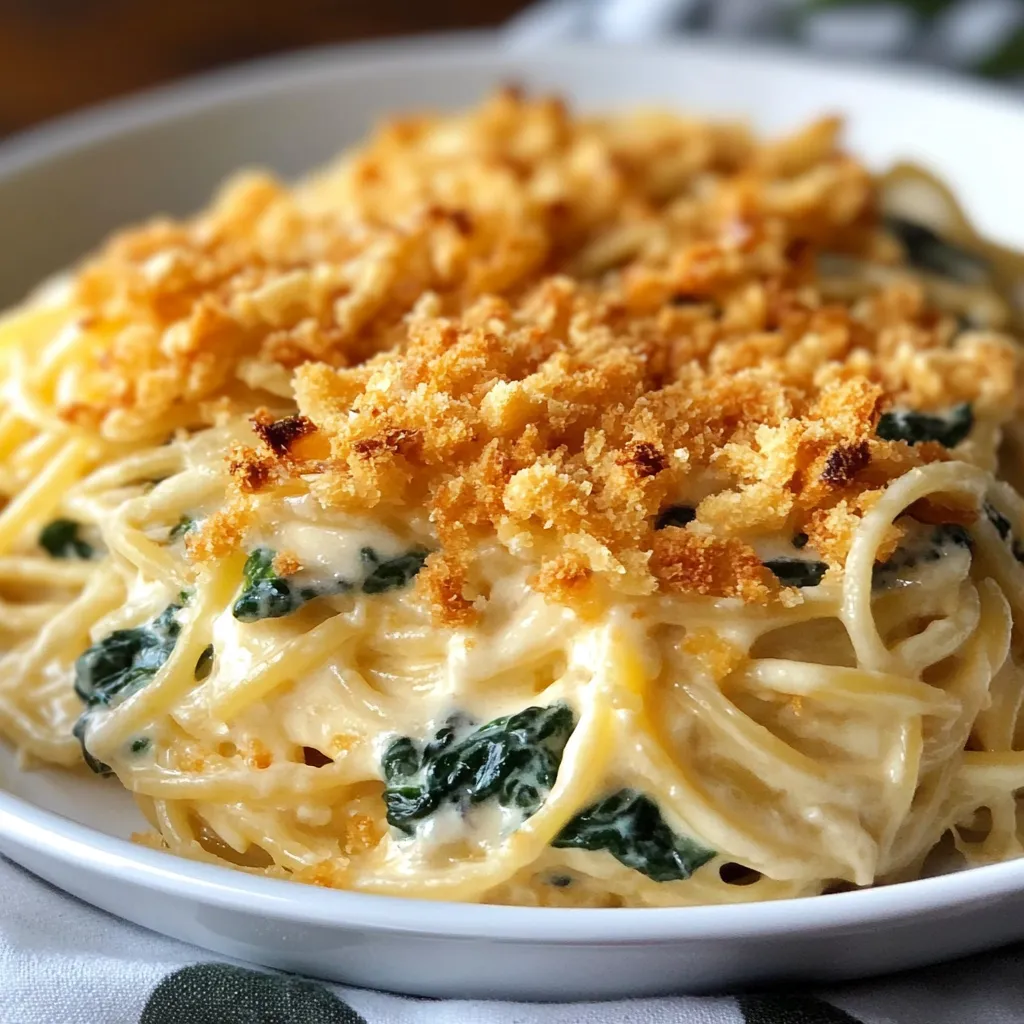 spaghetti loaded with spinach
