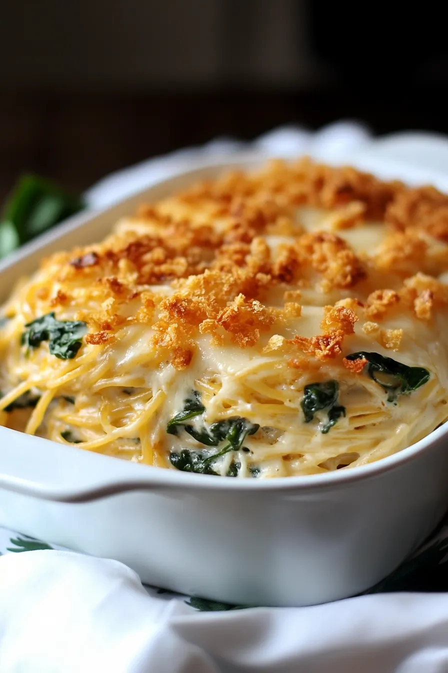 spaghetti loaded with spinach