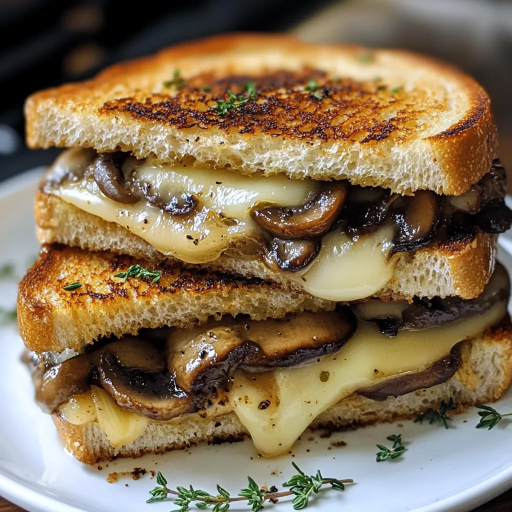 Grilled Cheese with Gouda, Roasted Mushrooms and Onions