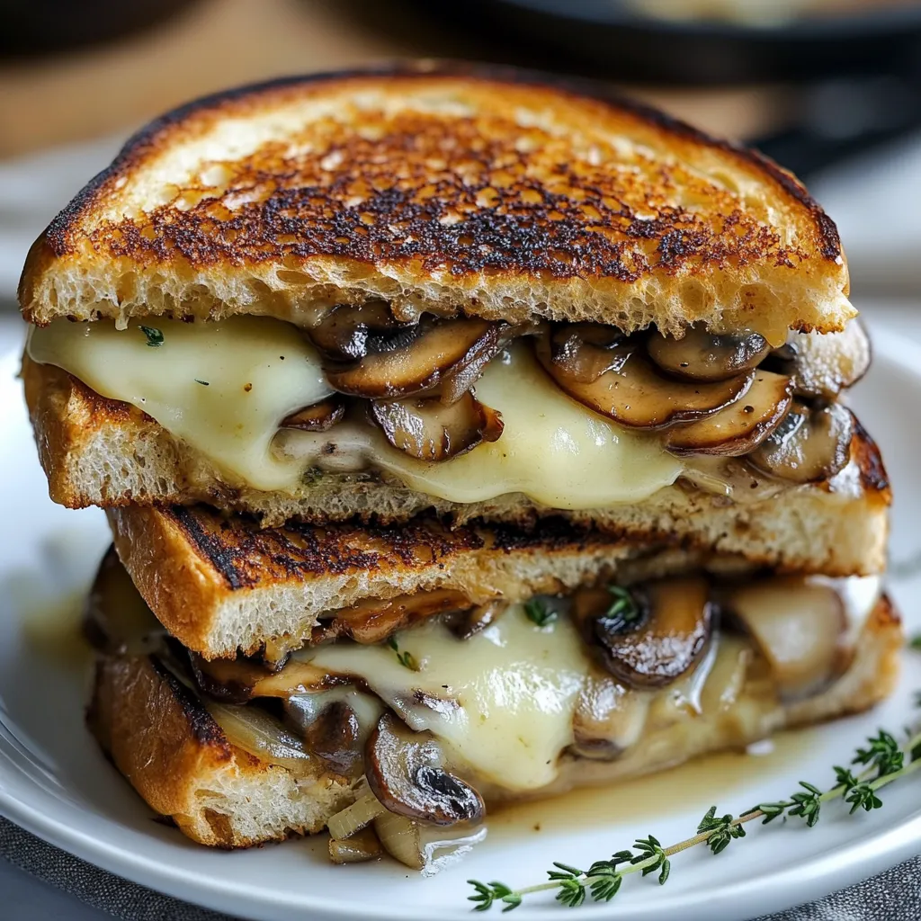 Grilled Cheese with Gouda, Roasted Mushrooms and Onions