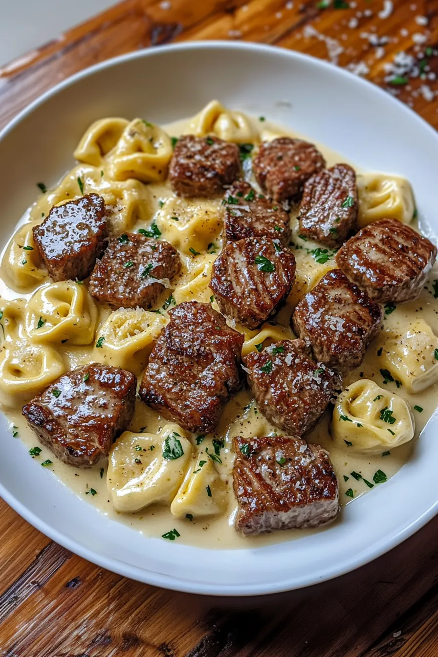 Garlic Butter Steak Tortellini