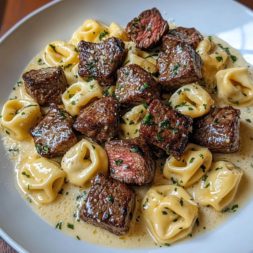Garlic Butter Steak Tortellini