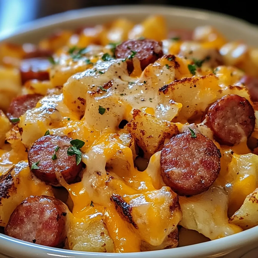 Slow Cooker Sausage & Hashbrown Bake