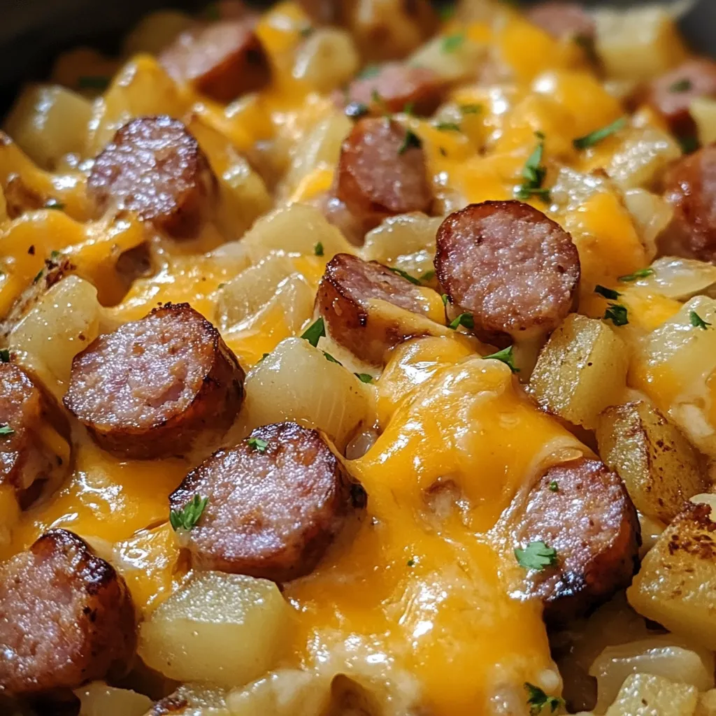 Slow Cooker Sausage & Hashbrown Bake