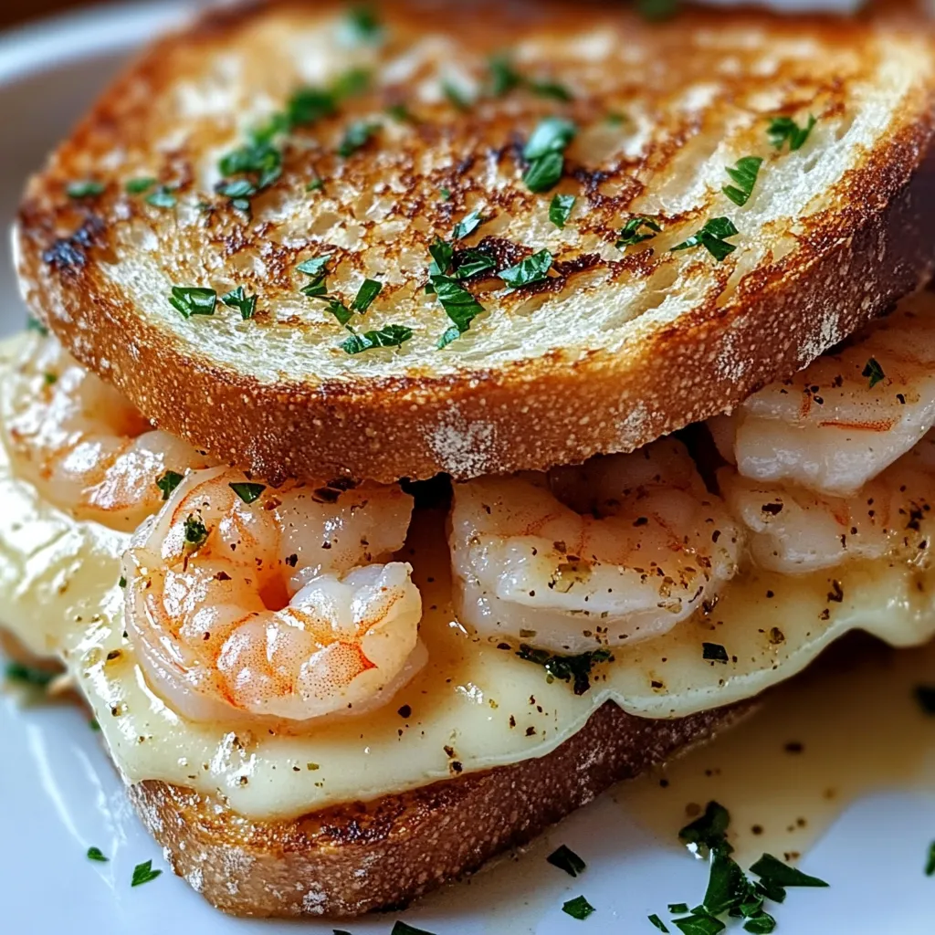 Ultimate Shrimp Grilled Cheese with Garlic Bread