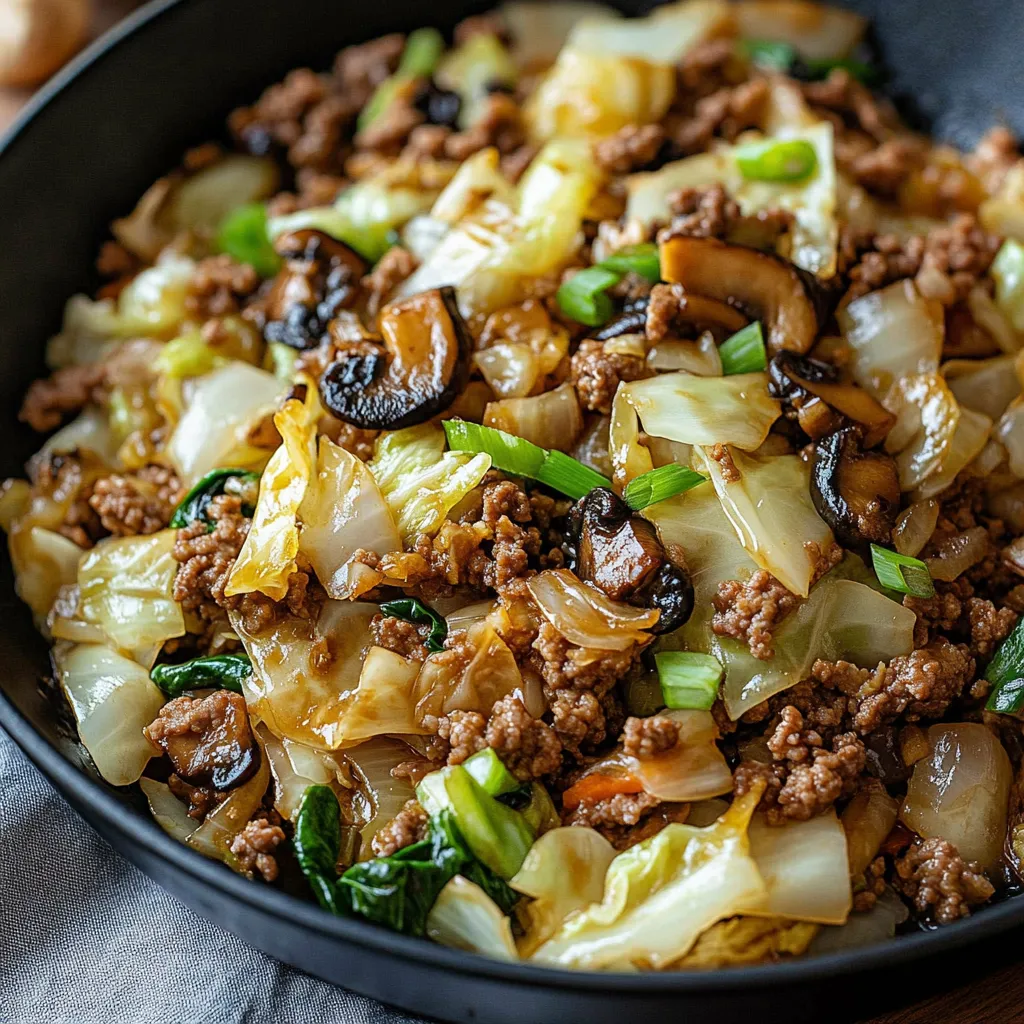 Chinese Ground Beef and Cabbage Stir-Fry