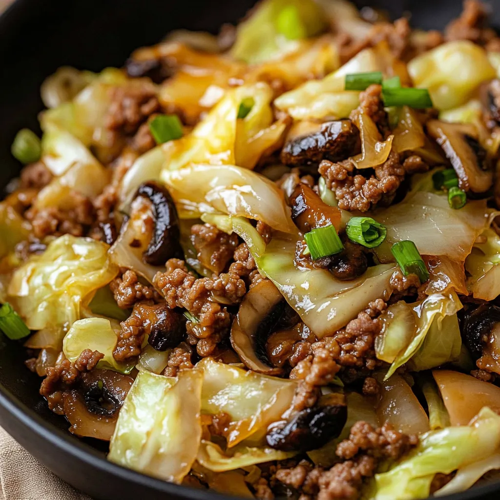 Chinese Ground Beef and Cabbage Stir-Fry