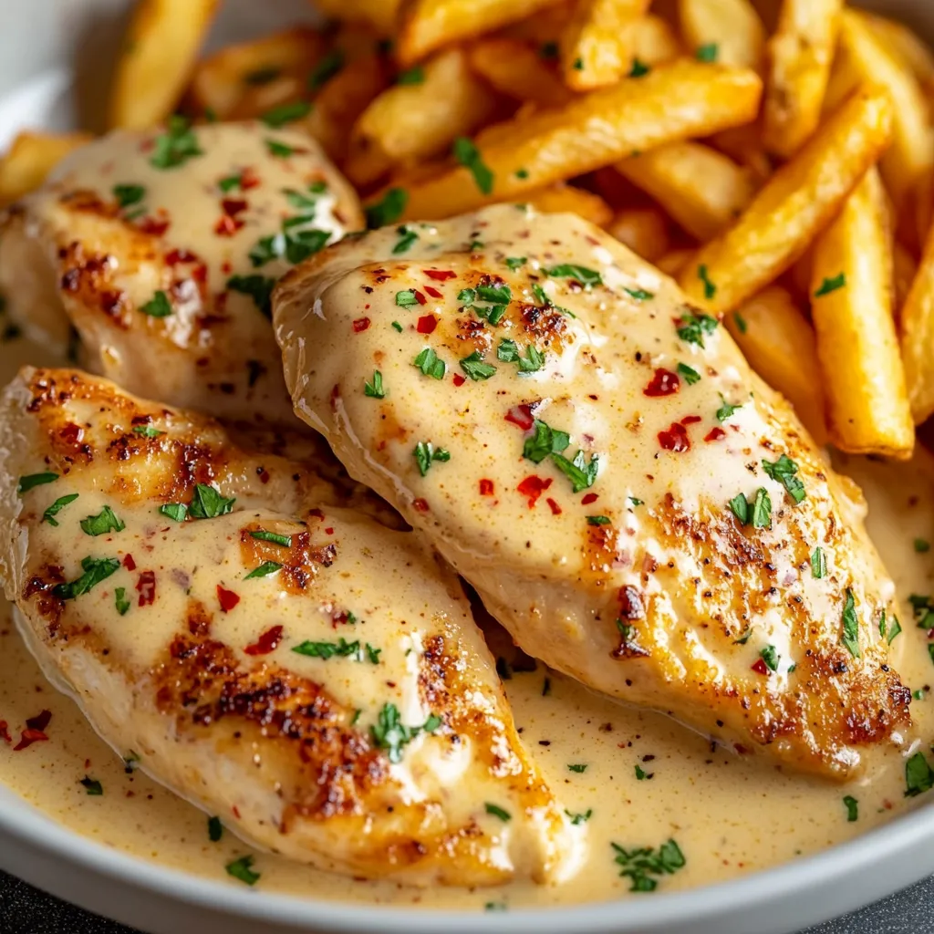 Chicken Fillet in Spicy, Creamy Garlic-Parmesan Sauce
