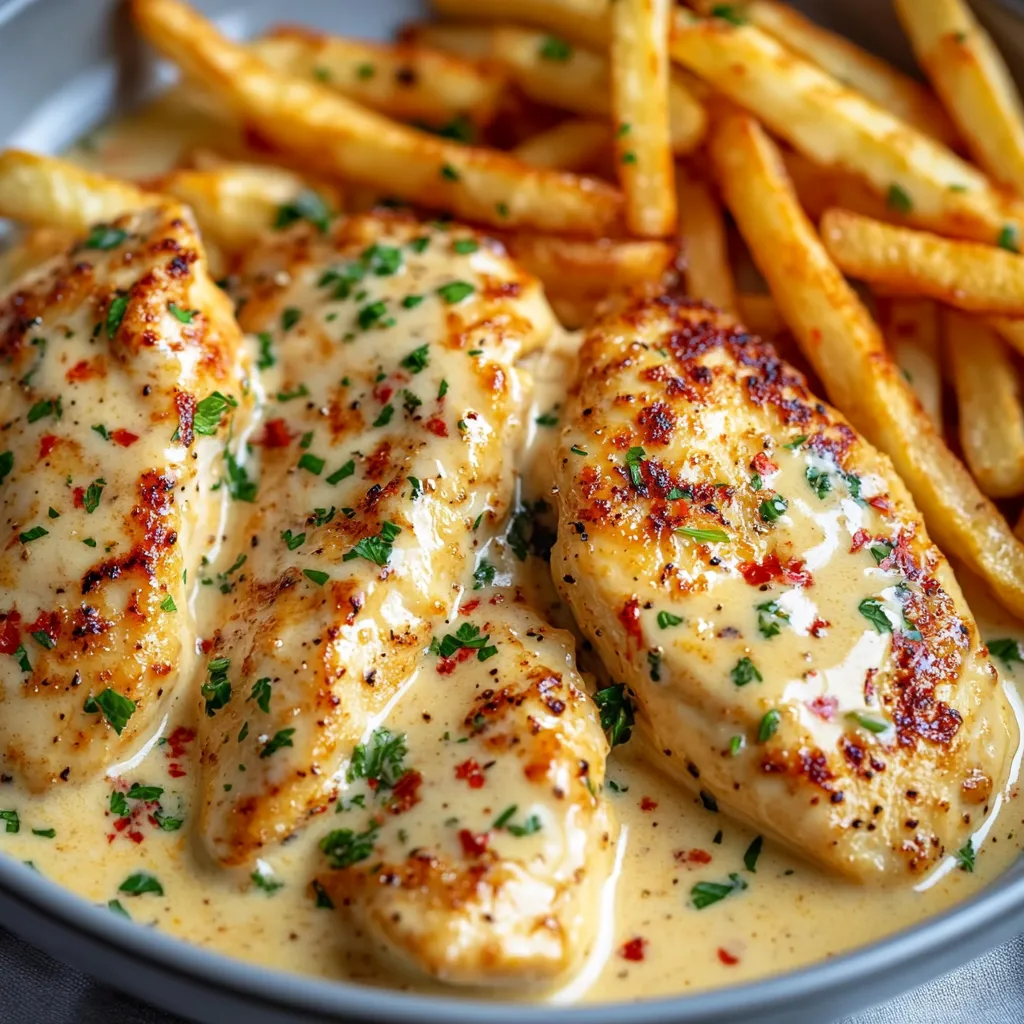 Chicken Fillet in Spicy, Creamy Garlic-Parmesan Sauce