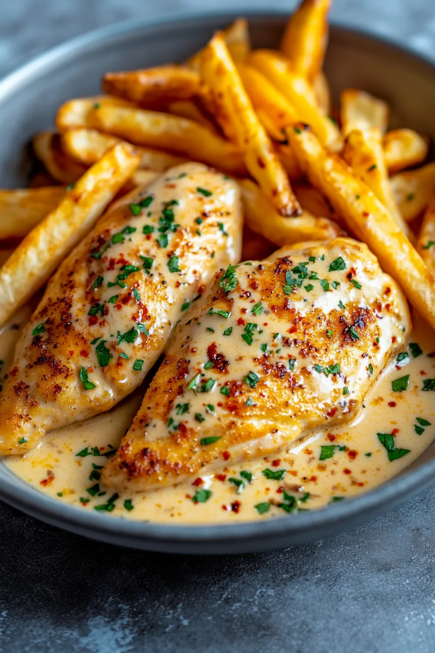 Chicken Fillet in Spicy, Creamy Garlic-Parmesan Sauce
