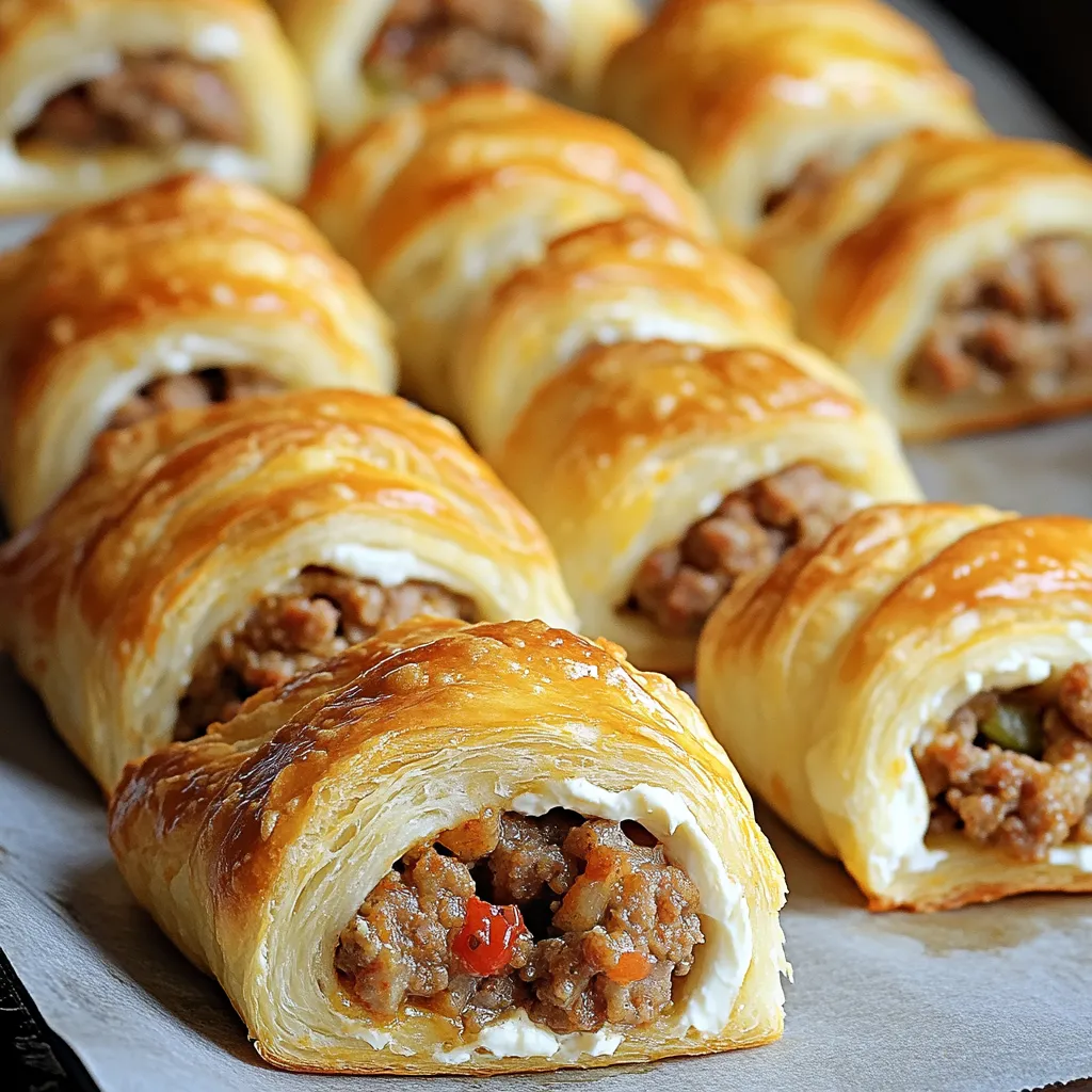 Rotel Sausage and Cream Cheese Crescents