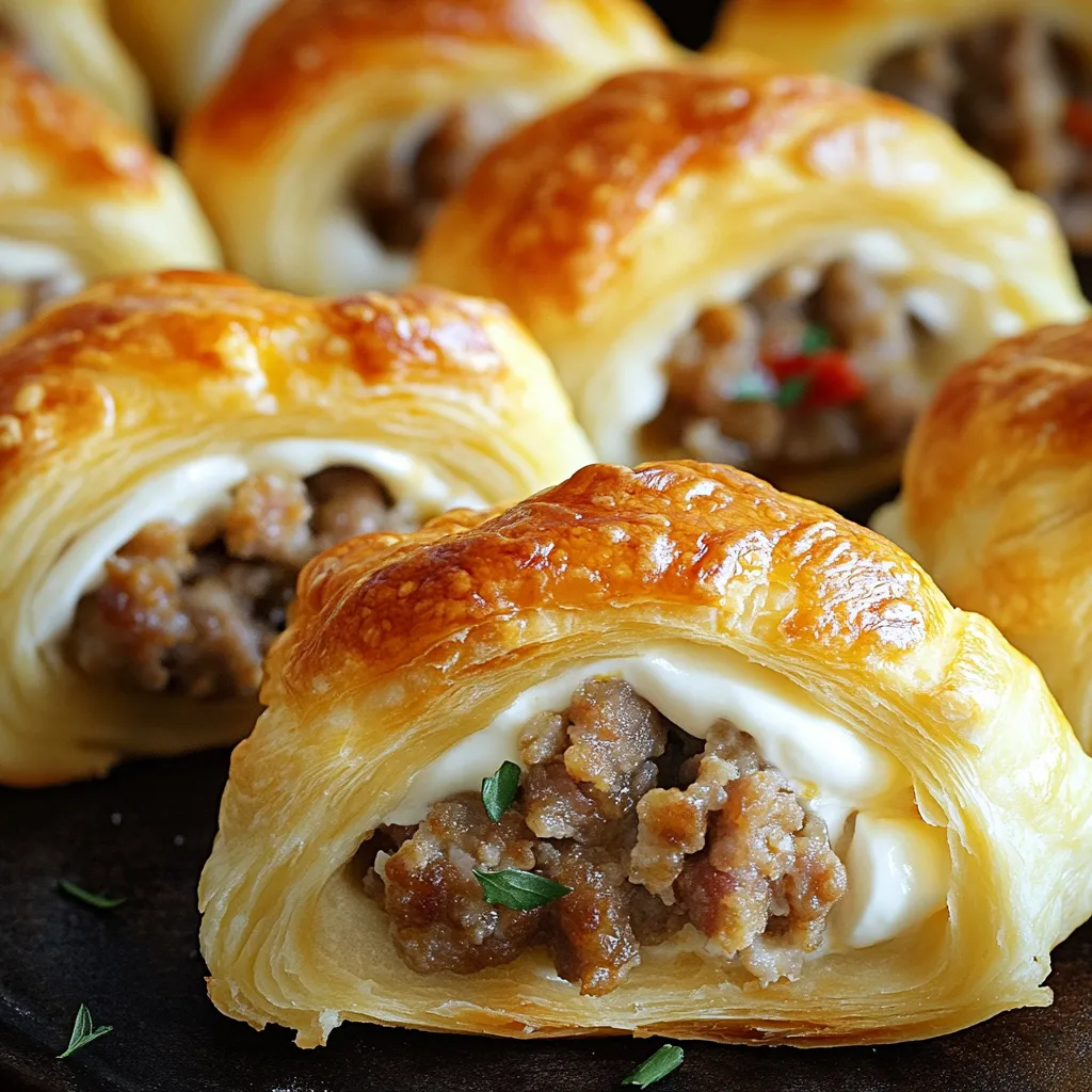 Rotel Sausage and Cream Cheese Crescents