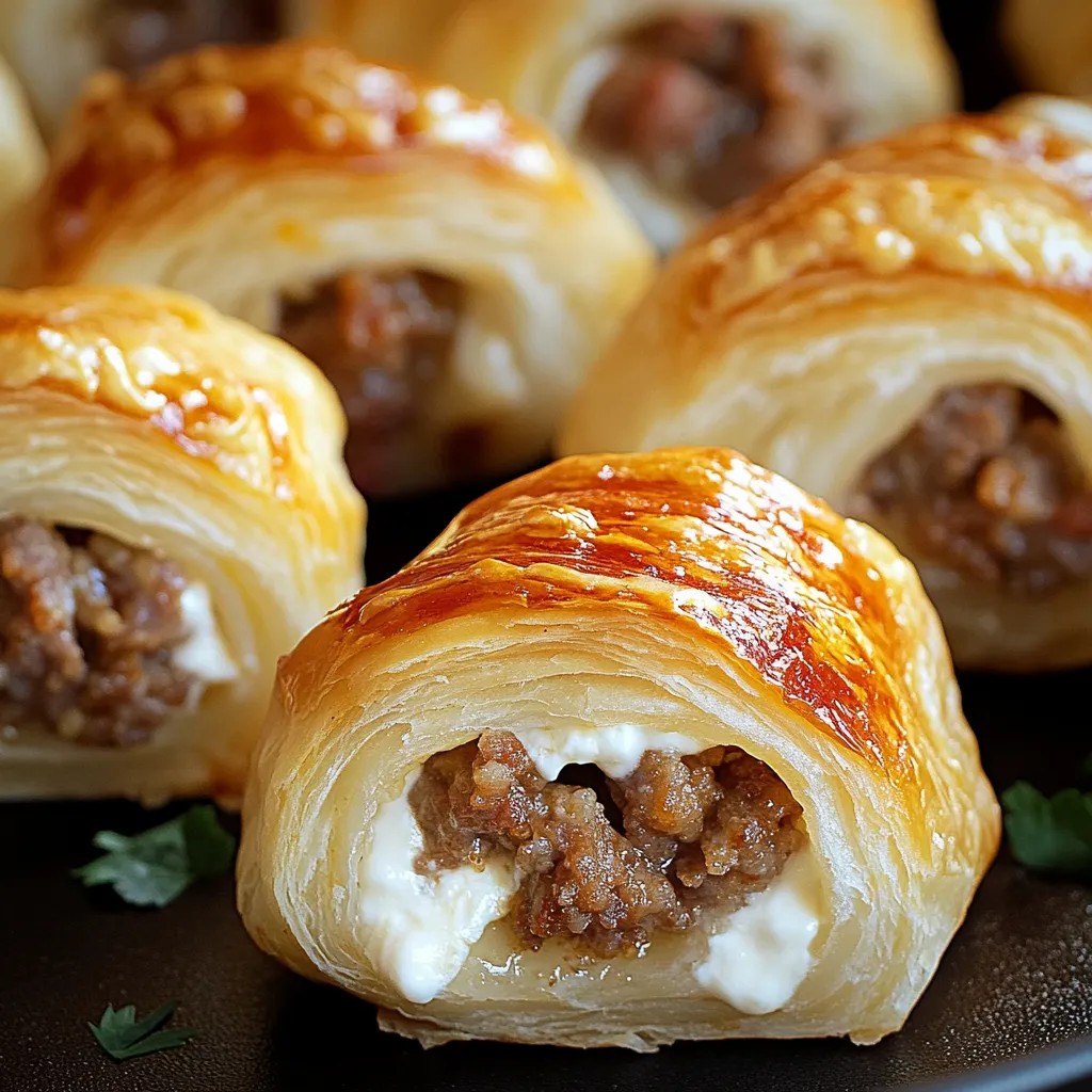 Rotel Sausage and Cream Cheese Crescents