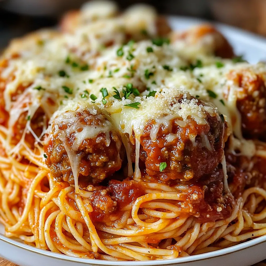 Italian Meatball Spaghetti Stack