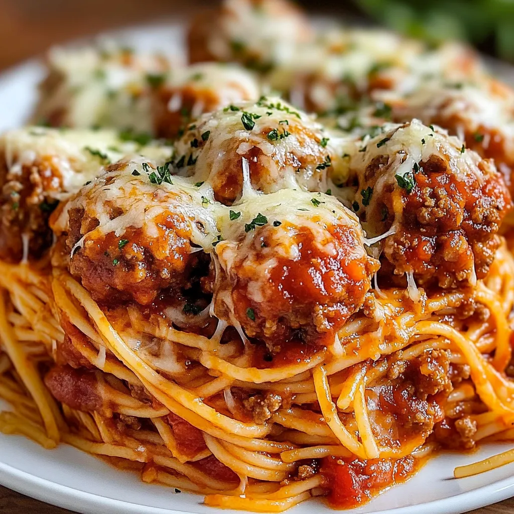Italian Meatball Spaghetti Stack
