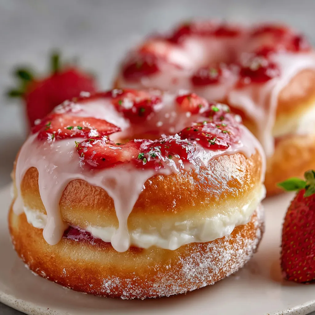 Strawberry Cheesecake Stuffed Donuts