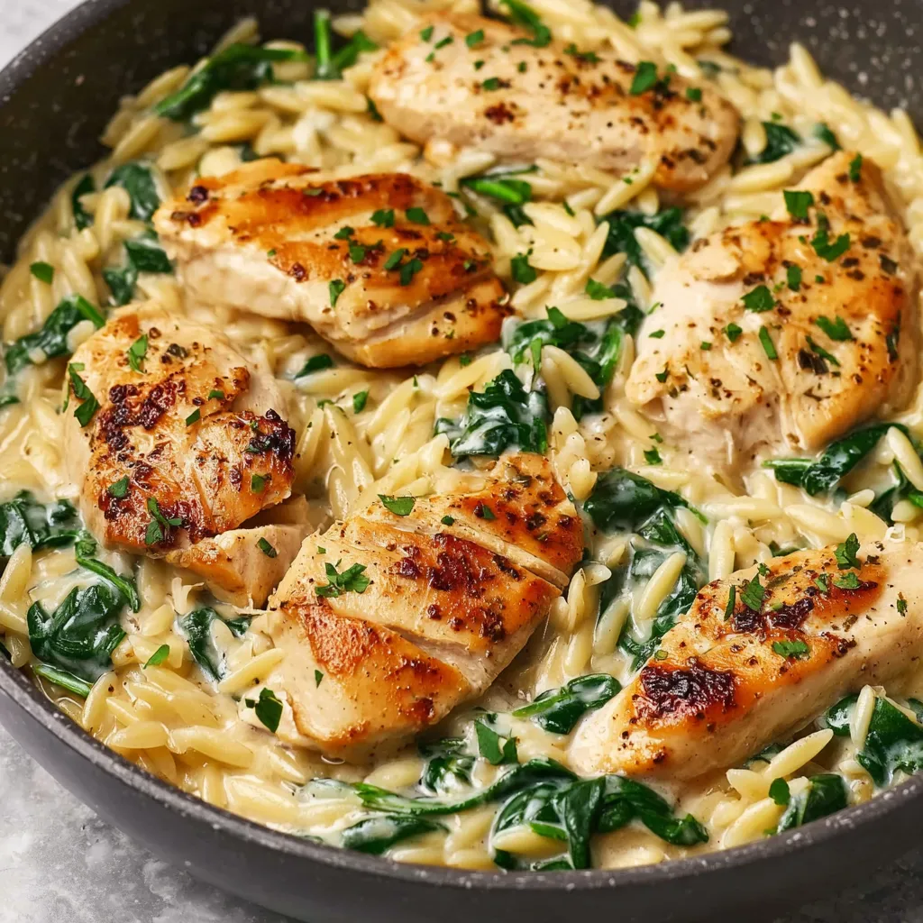 Boursin Orzo with Chicken