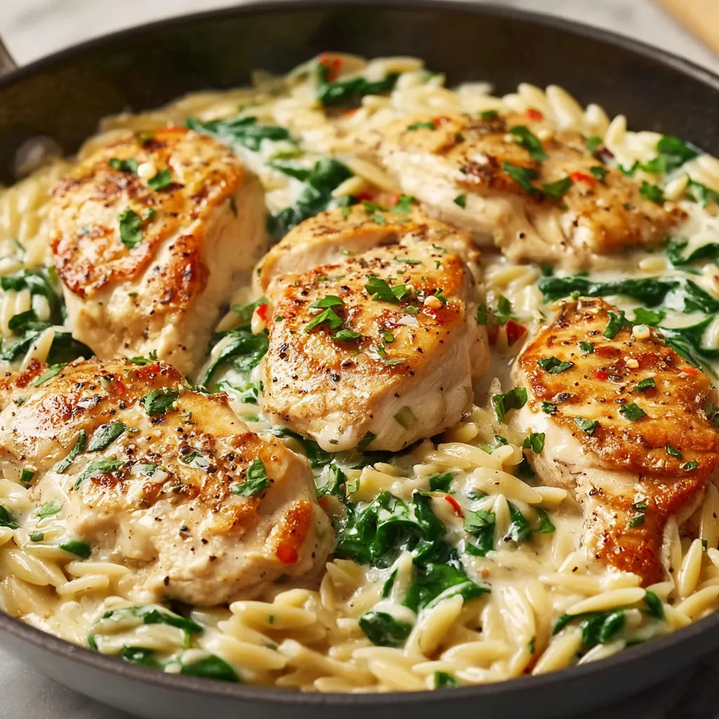 Boursin Orzo with Chicken