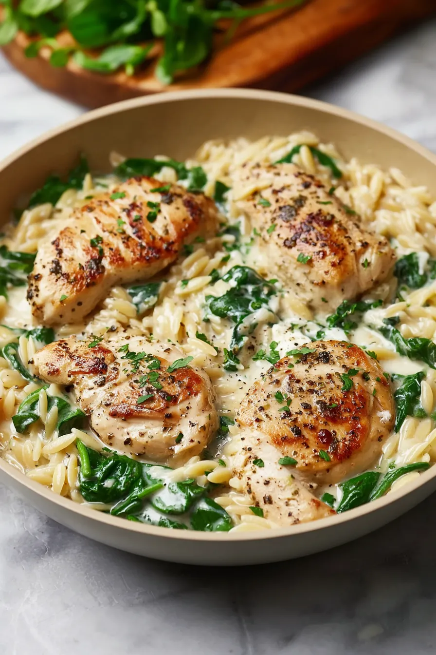 Boursin Orzo with Chicken