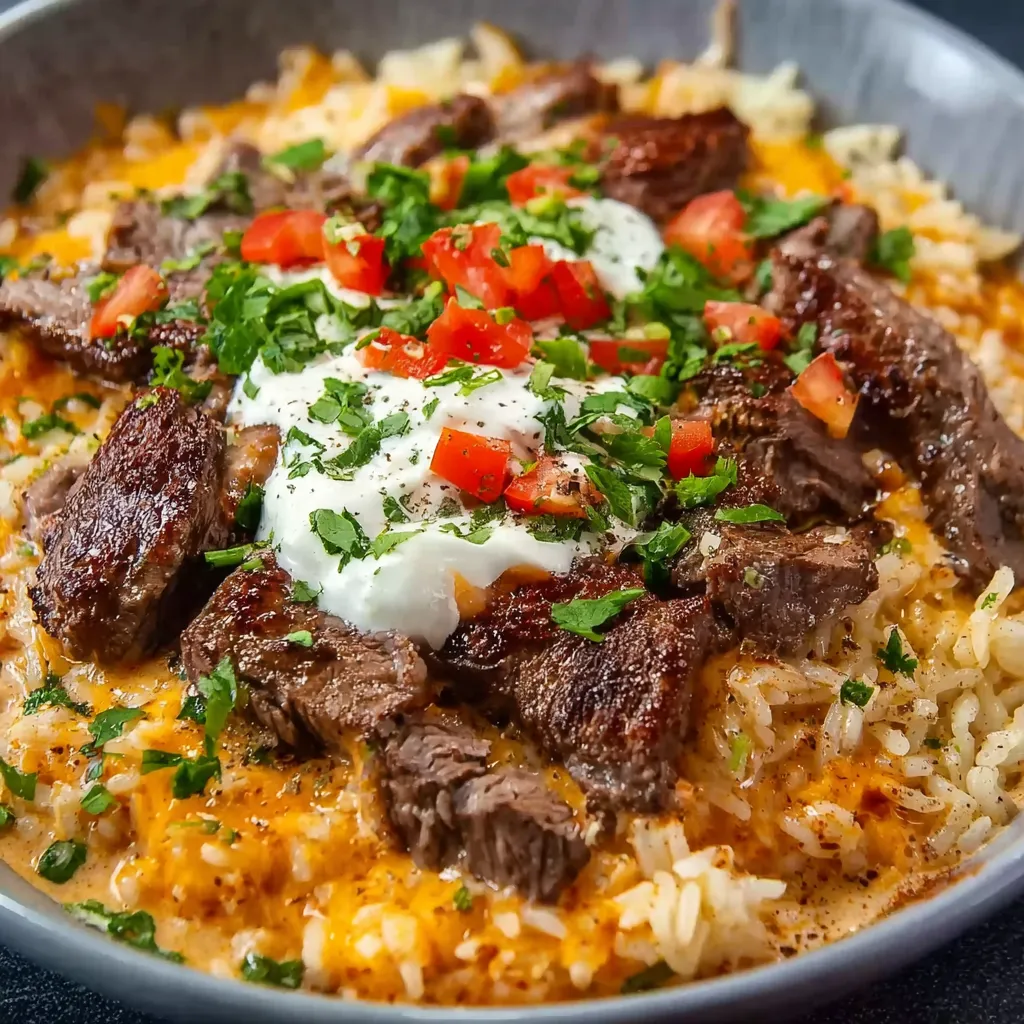 Steak Queso Rice