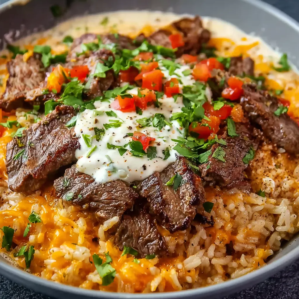 Steak Queso Rice