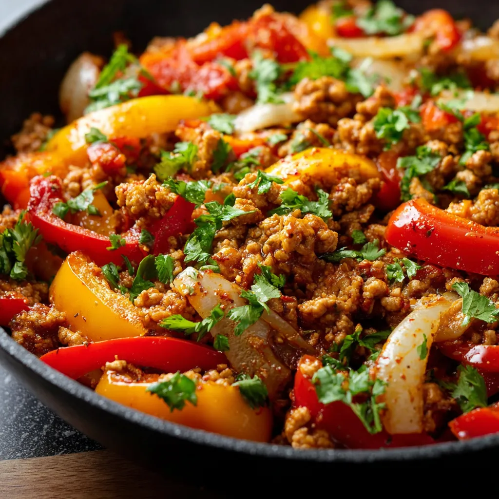 Ground Turkey and Peppers Stir-Fry