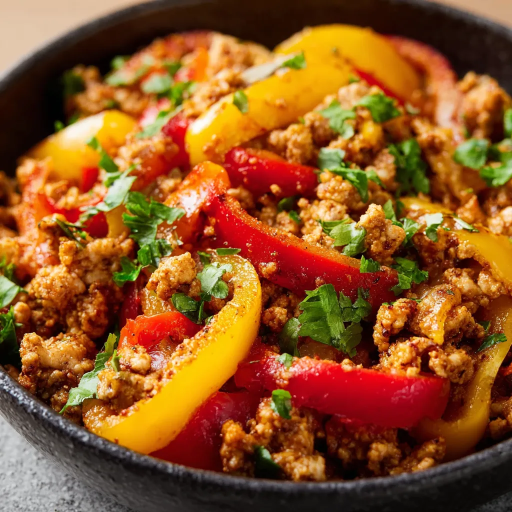 Ground Turkey and Peppers Stir-Fry