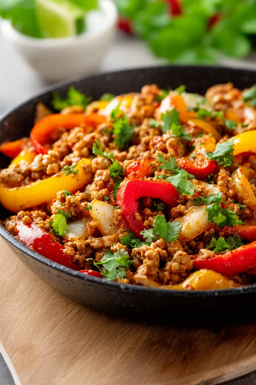 Ground Turkey and Peppers Stir-Fry