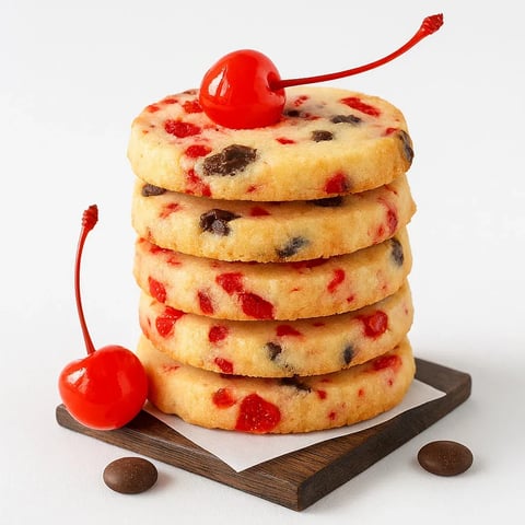 Christmas Maraschino Cherry Shortbread Cookies