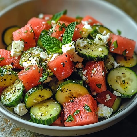 Summer-Perfect Watermelon Cucumber Salad